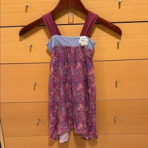 Cinnamon Girl Purple and Blue Dress with Floral Accent. Made in Hawaii 🏝️🌋🌺